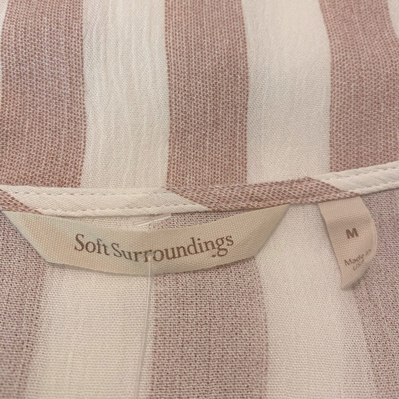 NWT Soft Surroundings Cabana Tee Gauze Short Sleeve Striped Top 10/12 Medium - Picture 6 of 10